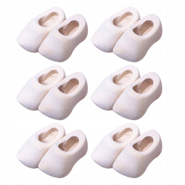 6 Paar Mini-Holzschuhe, Dekoration für Puppenhäuser und Heimwerker