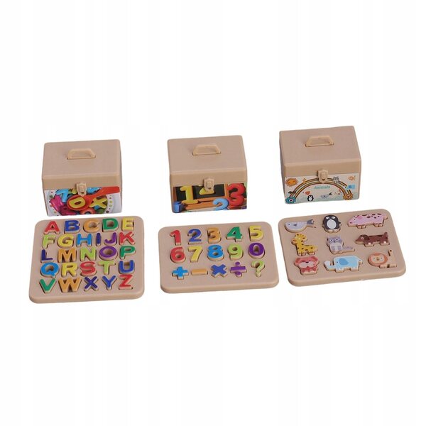 Buchstaben- und Zahlenpuzzle für Puppenhaus mit Containerbox Miniatur 1/12