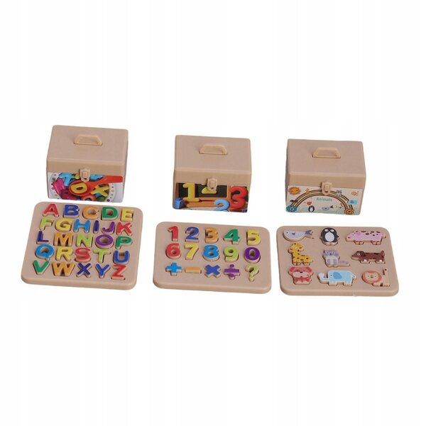 Buchstaben- und Zahlenpuzzle für Puppenhaus mit Containerbox Miniatur 1/12