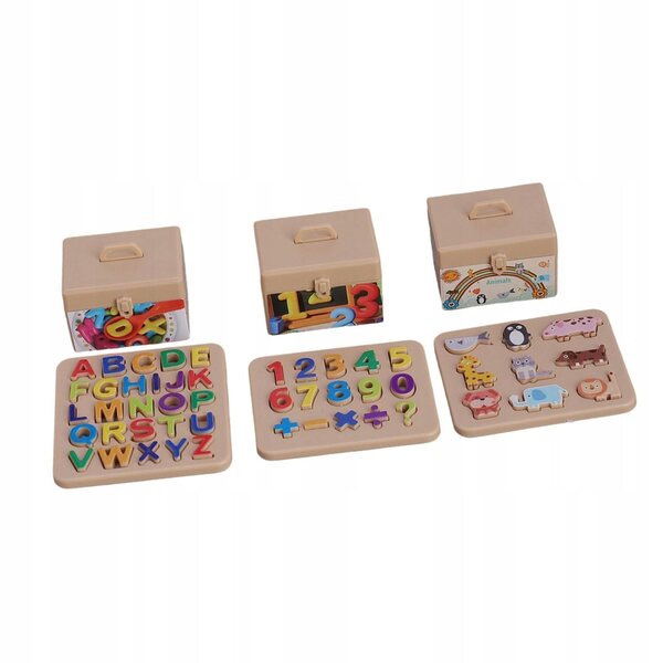 Buchstaben- und Zahlenpuzzle für Puppenhaus mit Containerbox Miniatur 1/12
