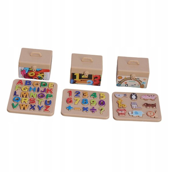 Buchstaben- und Zahlenpuzzle für Puppenhaus mit Containerbox Miniatur 1/12