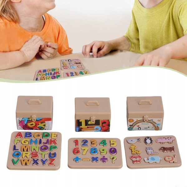 Buchstaben- und Zahlenpuzzle für Puppenhaus mit Containerbox Miniatur 1/12