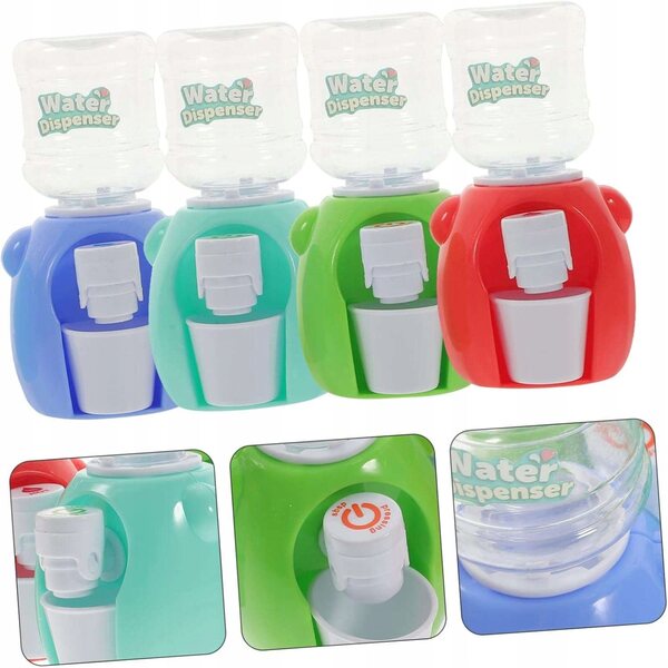 Set 4 Mini Dosatori d'Acqua per Casa delle Bambole in Plastica Resistente