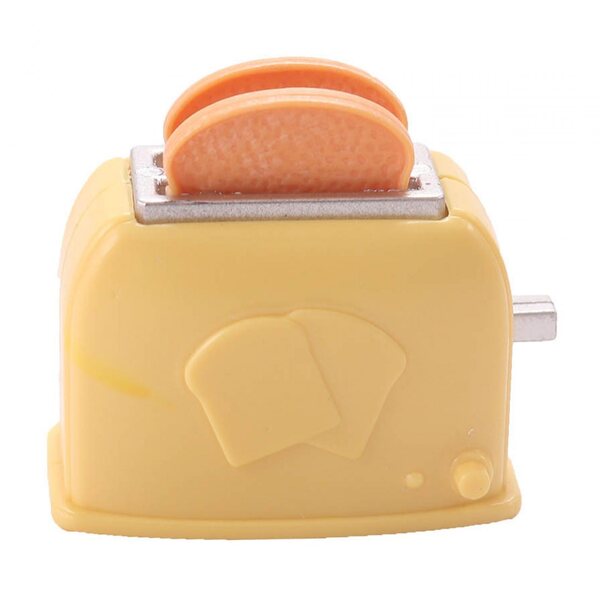 Miniatura toster per casa delle bambole, accessorio giallo 1/6 1/12