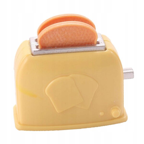 Miniatura toster per casa delle bambole, accessorio giallo 1/6 1/12