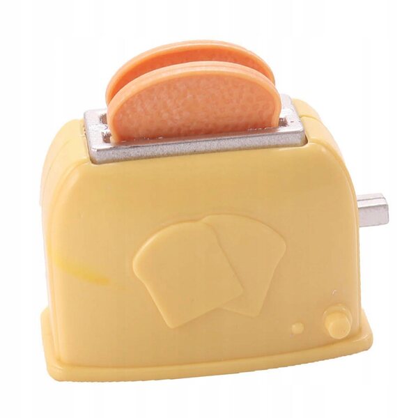 Miniatura toster per casa delle bambole, accessorio giallo 1/6 1/12