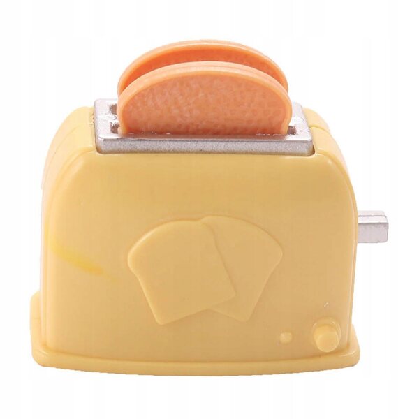 Miniatura toster per casa delle bambole, accessorio giallo 1/6 1/12