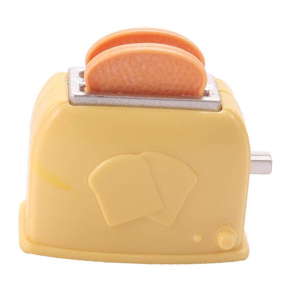 Miniatura toster per casa delle bambole, accessorio giallo 1/6 1/12