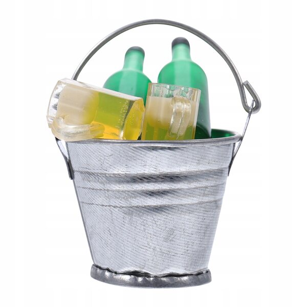 Set Miniature Accessori Birra per Casa delle Bambole con Secchiello e Ghiaccio