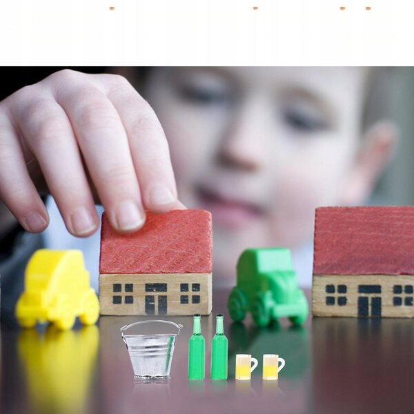 Set Miniature Accessori Birra per Casa delle Bambole con Secchiello e Ghiaccio