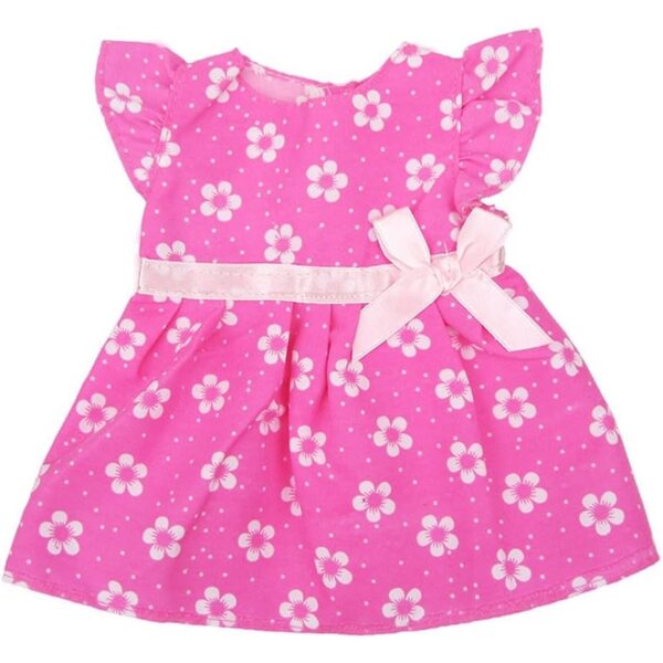 Rosa Blumenkleid für 46-cm-Puppe – Elegantes Freizeitkleid und Modeaccessoires