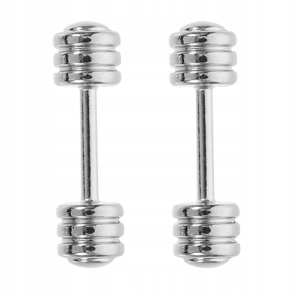 Mini set manubri fitness per casa delle bambole, accessori decorativi argento