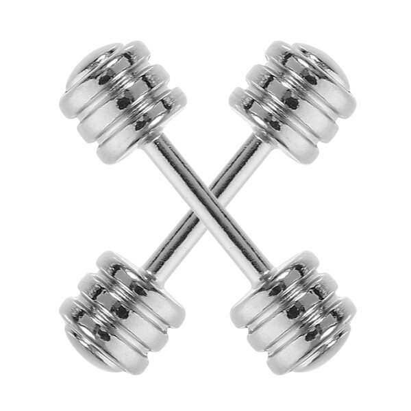 Mini set manubri fitness per casa delle bambole, accessori decorativi argento
