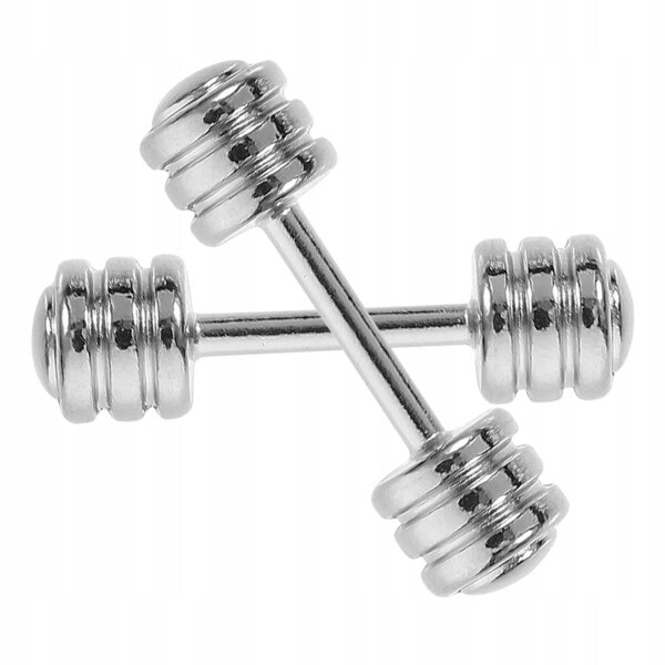 Mini set manubri fitness per casa delle bambole, accessori decorativi argento