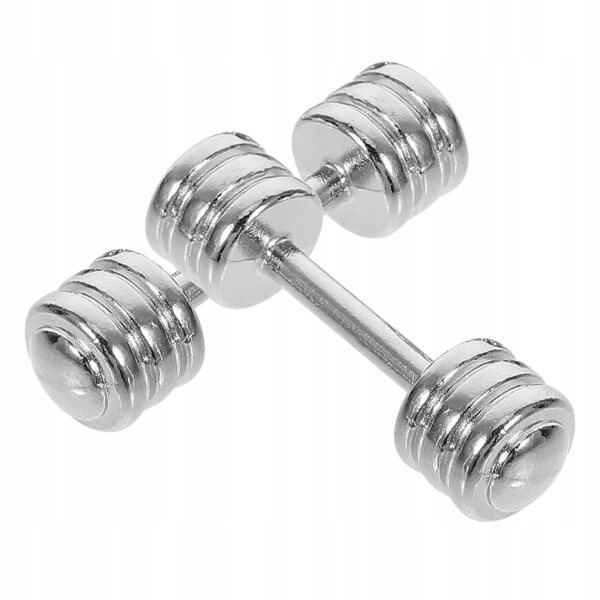 Mini set manubri fitness per casa delle bambole, accessori decorativi argento