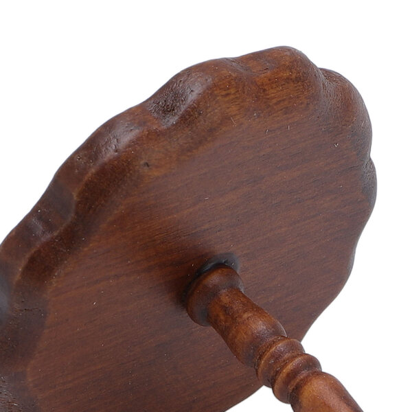 Tavolino in miniatura per una casa delle bambole 1:12, in legno, rotondo, castagno