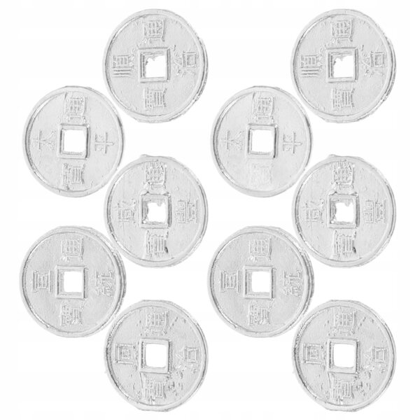 Set mit 50 Mini-Silbermünzen für Puppenhausdekorationen aus Leichtmetall