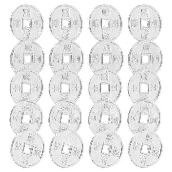 Set mit 50 Mini-Silbermünzen für Puppenhausdekorationen aus Leichtmetall