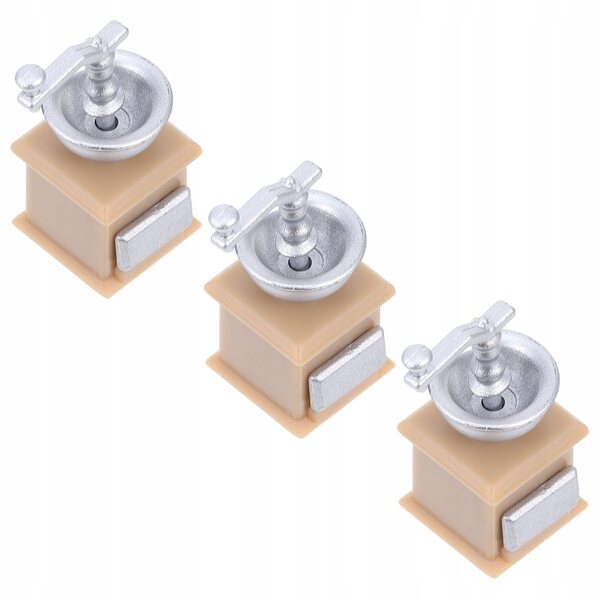 3 SZT. MINIATUROWY RĘCZNY MŁYNEK DO KAWY DO DOMKU DLA LALEK