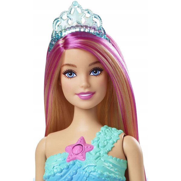 Barbie Syrenka Dreamtopia Malibu mit leuchtendem Ogon und farbigen Lichtern