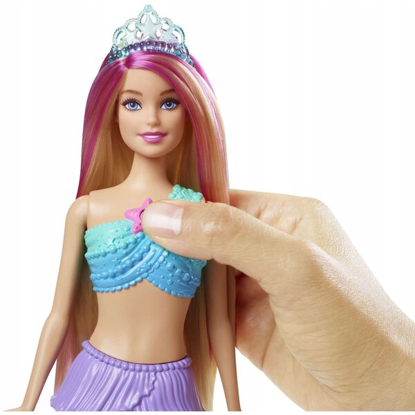 Barbie Syrenka Dreamtopia Malibu mit leuchtendem Ogon und farbigen Lichtern