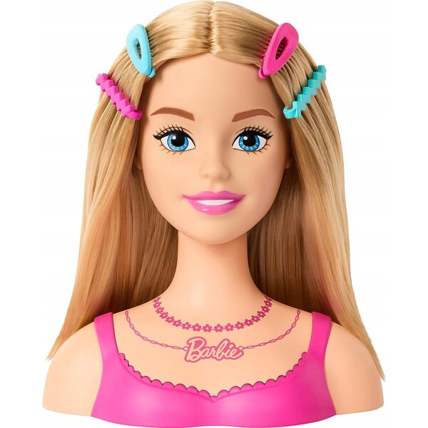 LALKA BARBIE GŁOWA DO STYLIZACJI + 20 akcesoriów do stylizacji włosów HMD88