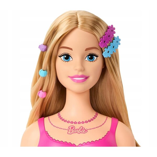 LALKA BARBIE GŁOWA DO STYLIZACJI + 20 akcesoriów do stylizacji włosów HMD88
