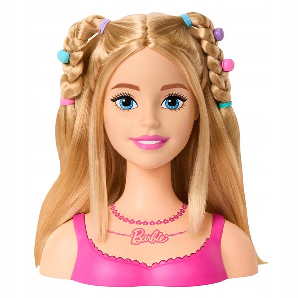 LALKA BARBIE GŁOWA DO STYLIZACJI + 20 akcesoriów do stylizacji włosów HMD88