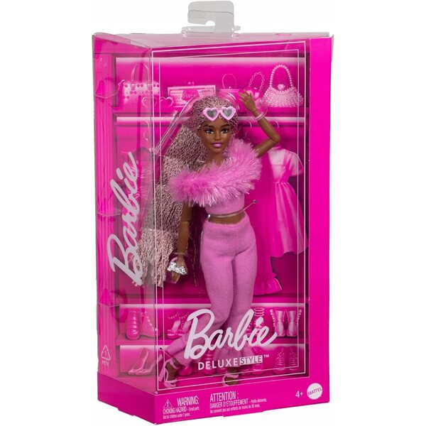 Barbie Deluxe Style #4 mit rosa Barbiecore-Outfit, 29 cm große Modepuppe