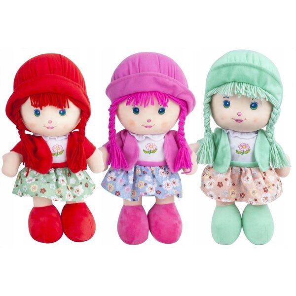 Bambola di pezza 38 cm - Un grande peluche in 3 colori per bambini