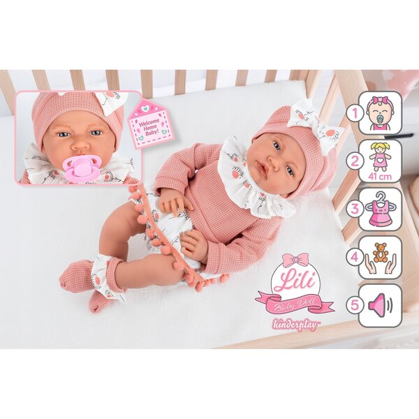 LALKA BOBAS DUŻA INTERAKTYWNA REALISTYCZNA SMOCZEK KINDERPLAY MÓWI 41CM