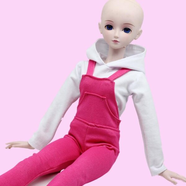 1/3 BJD 60cm Overalls für Puppen - Freizeitkleidung Rot Rosa Uteruik