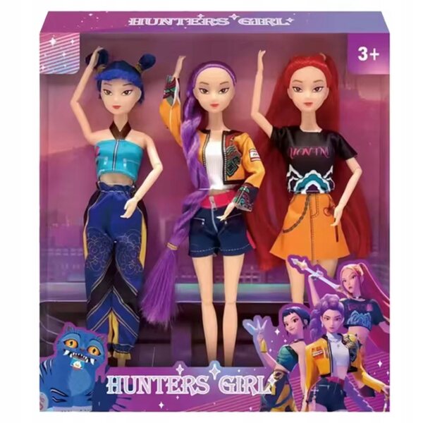 Coffret de 3 poupées K-POP Demon Hunters de 29 cm avec des sons et des vêtements uniques