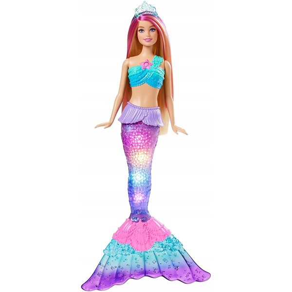 Barbie Dreamtopia Syrenka mit magischen Lichtern für Kinder ab 3 Jahren, 29 cm