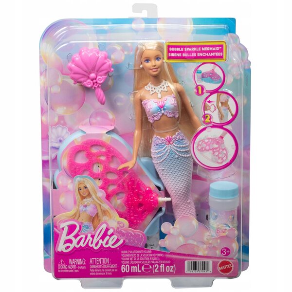Barbie Bubble Mermaid mit magischen Blasen für Kinder ab 3 Jahren