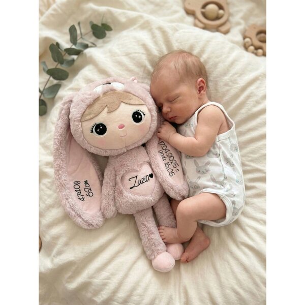 Metoo Bunny gepersonaliseerde pop 46 cm met naam en hart