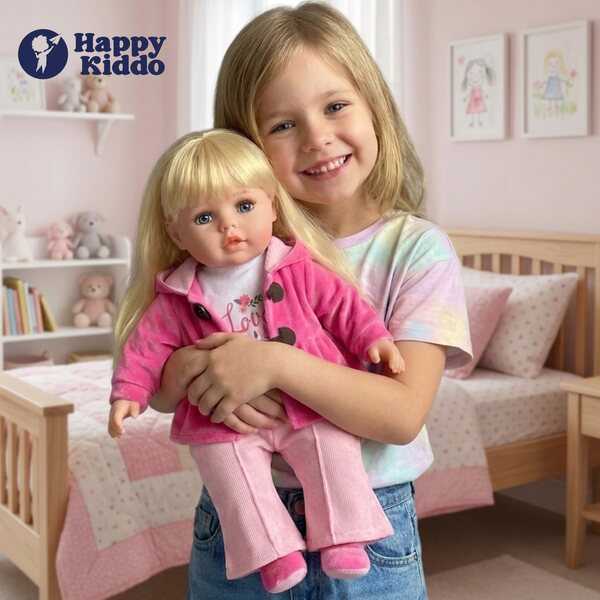 Bambolotto Interattiva Happy Kiddo 56 cm Morbida, Parla e Canta in 2 Lingue
