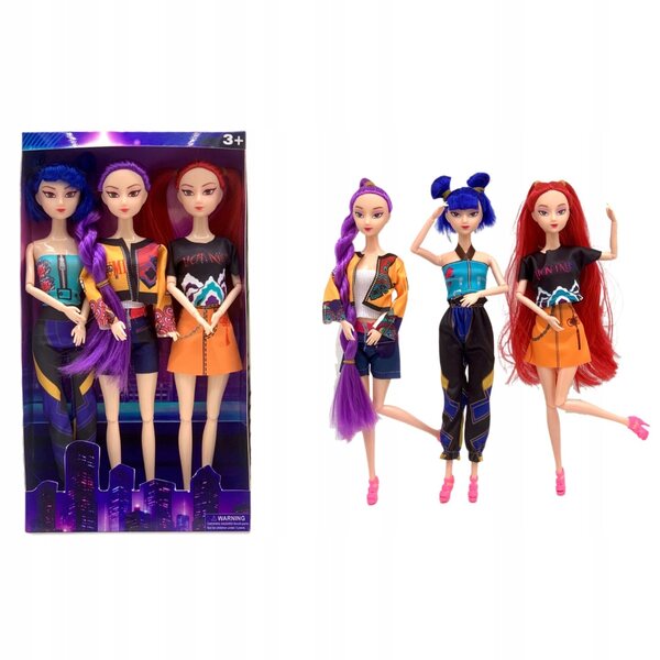 Set 3 Lollipop K-Pop Dämonenjäger: 30 cm große PVC-Puppen mit Musik und Licht