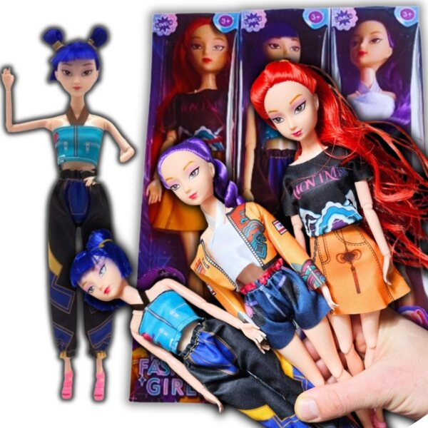 Lot de 3 poupées Kpop Demon Hunters 30 cm Chanteurs, vêtements à la mode et mains mobiles