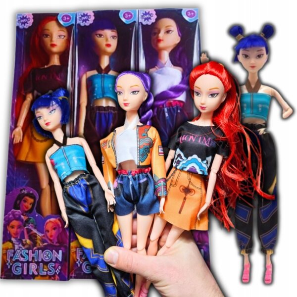 Lot de 3 poupées Kpop Demon Hunters 30 cm Chanteurs, vêtements à la mode et mains mobiles