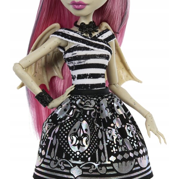 Monster High Rochelle Goyle – Original samlerdukke med tilbehør og Roux