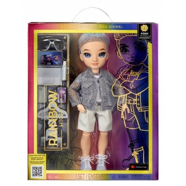 Rainbow High Fashion Aidan Russell Purple - Модна кукла за деца 4+ години
