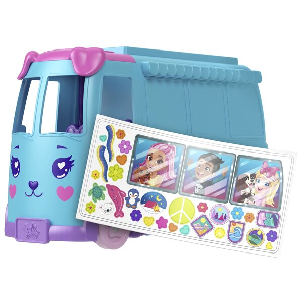 Polly Pocket Van Mega Adventure Travel Set avec 2 poupées et accessoires