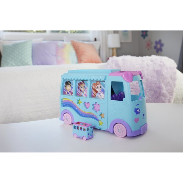 Polly Pocket Van Mega Adventure Travel Set avec 2 poupées et accessoires
