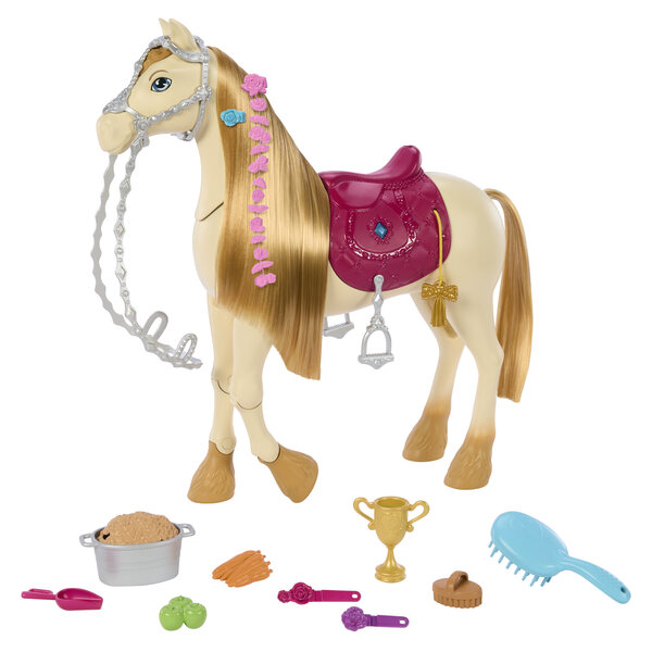Barbie Tańczący koń Interaktywna zabawka z dzwiękami i akcesoriami HXJ42