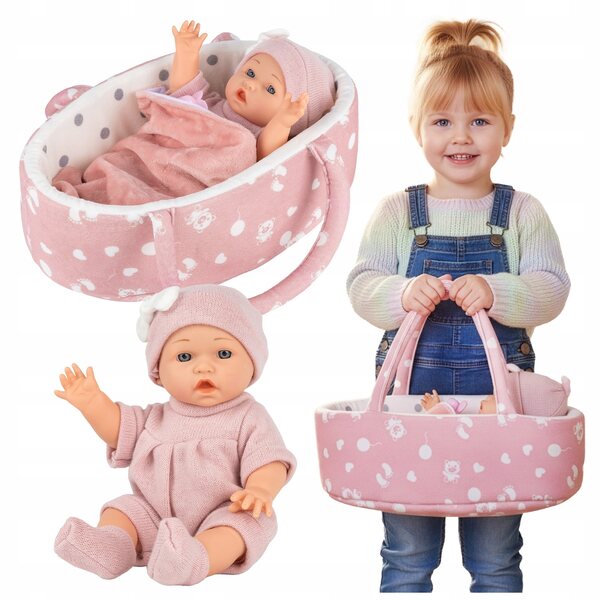 Baby Doll Kinderplay 30 cm con marsupio e accessori - Sicura e morbida