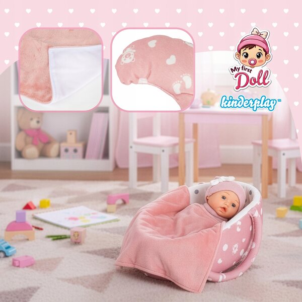 Baby Doll Kinderplay 30 cm con marsupio e accessori - Sicura e morbida