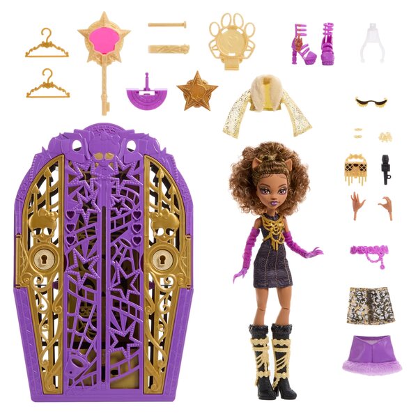 Monster High Clawdeen Wolf Strašzysekrety Seria 6 con 19 Sorprese e Accessori