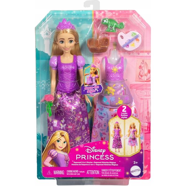 Disney Princess Rapunzel Story Puppe 2 in 1 mit Modeaccessoires
