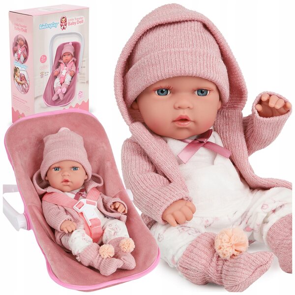Baby Doll Kinderplay 30 cm con Marsupio e Abbigliamento Rosa